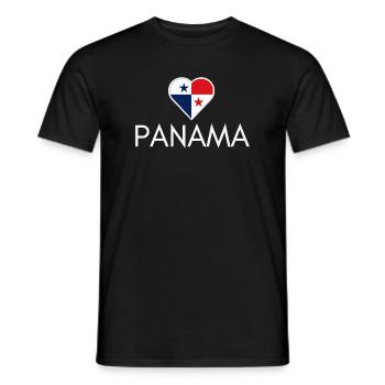 Heart with Panama flag, I love Panama - Men's T-Shirt - black - Front - AI Model Male 178 light (178cm)