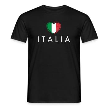 Herz mit Italien-Flagge, ich liebe Italien - Männer T-Shirt - Schwarz - Vorne - AI Model Male 178 light (178cm)