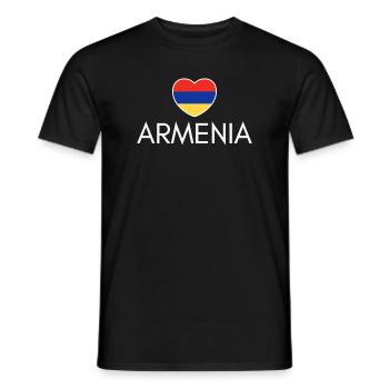 Cœur avec drapeau arménien, fierté arménienne - T-shirt homme - noir - Devant - AI Model Male 178 light (178cm)