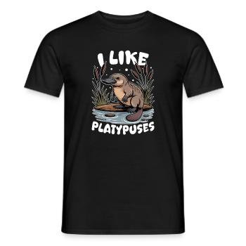 Esthétique amusante Kawaii Platypus - T-shirt homme - noir - Devant - AI Model Male 178 light (178cm)