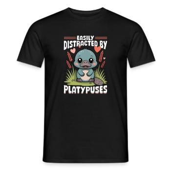 Esthétique amusante Kawaii Platypus - T-shirt homme - noir - Devant - AI Model Male 178 light (178cm)