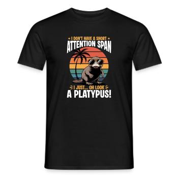 Esthétique amusante Kawaii Platypus - T-shirt homme - noir - Devant - AI Model Male 178 light (178cm)