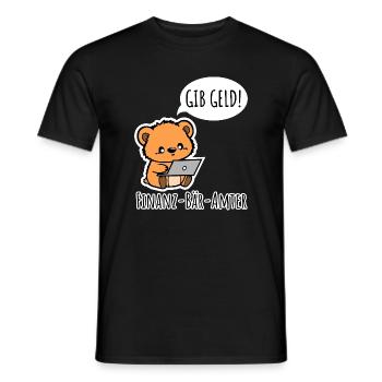 Finanz-Bär-Ämter - GIVE MONEY! - Men's T-Shirt - black - Front - AI Model Male 178 light (178cm)