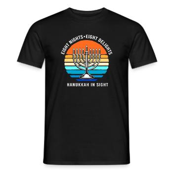 Hanoukka Hanoukka Hanoukka - T-shirt homme - noir - Devant - AI Model Male 178 light (178cm)