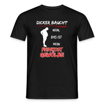 Dicker Bauch? nein das ist mein Feinkost Gewölbe - Männer T-Shirt - Schwarz - Vorne - AI Model Male 178 light (178cm)
