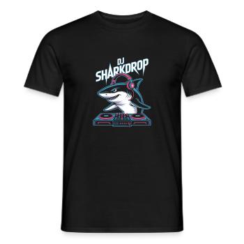 DJ SHARKDROP Haifisch DJ Pult Rave Vibes - Männer T-Shirt - Schwarz - Vorne - AI Model Male 178 light (178cm)