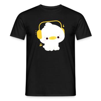 Duck with Headphones - Men's T-Shirt - black - Front - AI Model Male 178 light (178cm)