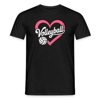 Volleyball Coeur Joueurs de volleyball - T-shirt homme - noir - Devant - AI Model Male 178 light (178cm)
