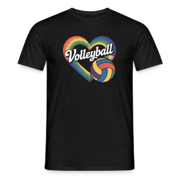 Volleyball Herz Volleyballer - Männer T-Shirt - Schwarz - Vorne - AI Model Male 178 light (178cm)