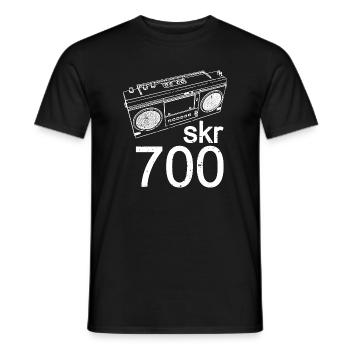 Boombox Retro SKR700 Style Cassette Recorder - Men's T-Shirt - black - Front - AI Model Male 178 light (178cm)