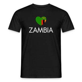 Herz mit sambischer Flagge, ich liebe Sambia - Männer T-Shirt - Schwarz - Vorne - AI Model Male 178 light (178cm)