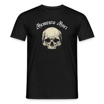 Skull Gothic Font Memento Mori - Men's T-Shirt - black - Front - AI Model Male 178 light (178cm)