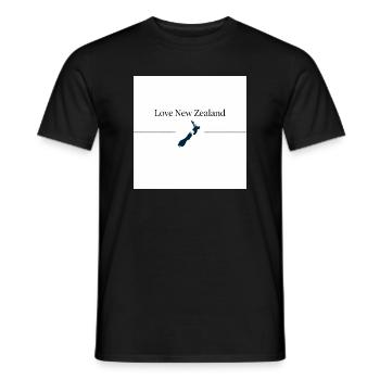 Love New Zealand Silhouette - T-shirt homme - noir - Devant - AI Model Male 178 light (178cm)