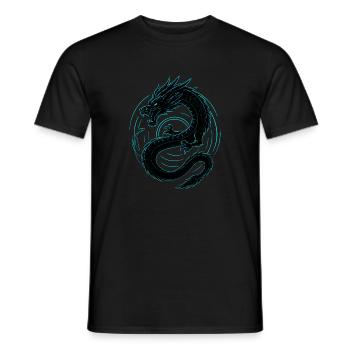 Neon Drache - Männer T-Shirt - Schwarz - Vorne - AI Model Male 178 light (178cm)