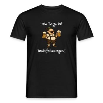 Funny Bavarian with Mugs of Beer Fun Shirt - Men's T-Shirt - black - Front - AI Model Male 178 light (178cm)