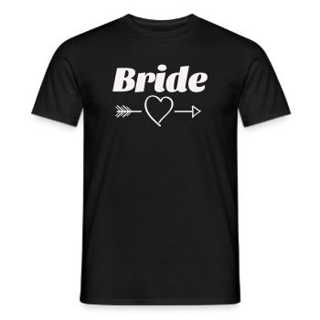 Conception de flèche de coeur de mariée - T-shirt homme - noir - Devant - AI Model Male 178 light (178cm)