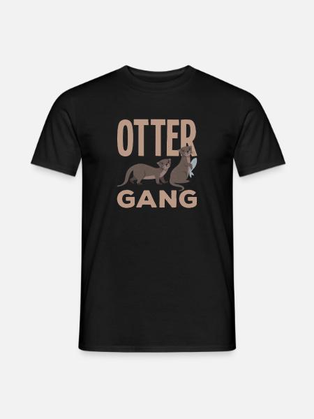 Sea otter gang cartoon otter - Men's T-Shirt - black