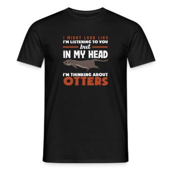Seeotter Hörender Otter In Meinem Kopf - Männer T-Shirt - Schwarz - Vorne - AI Model Male 178 light (178cm)