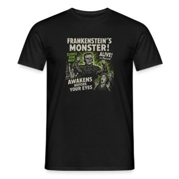 Franken Monster Movie Poster Halloween - Men's T-Shirt - black - Front - AI Model Male 178 light (178cm)