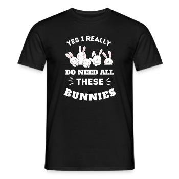 Yes I Really Do Need All These Bunnies - T-shirt homme - noir - Devant - AI Model Male 178 light (178cm)