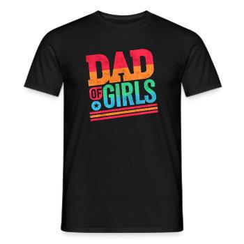 Vater von Mädchen Regenbogen, Väter - Männer T-Shirt - Schwarz - Vorne - AI Model Male 178 light (178cm)