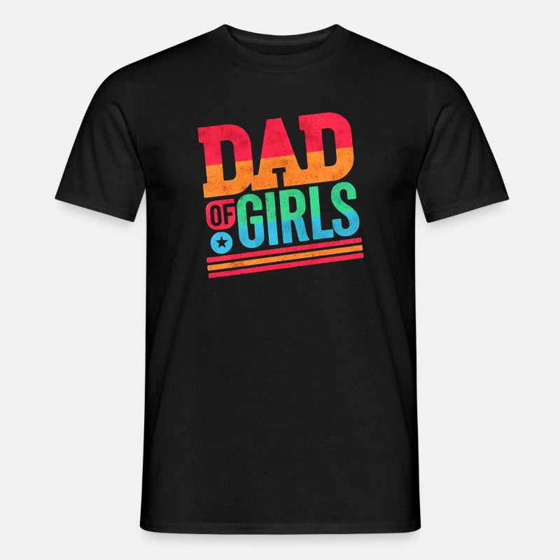 Vater von Mädchen Regenbogen, Väter - Männer T-Shirt - Schwarz