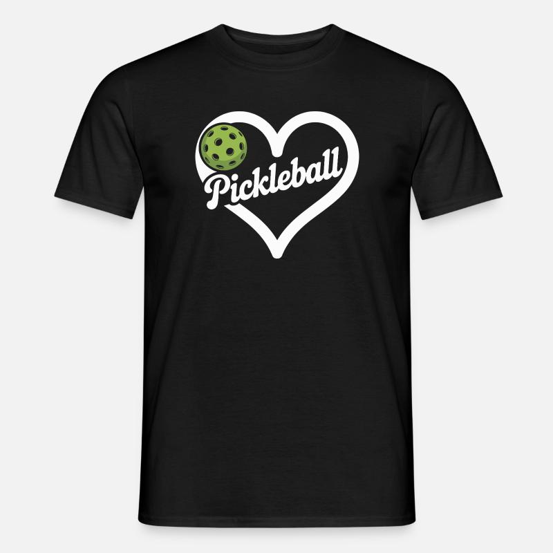 Pickleball Herz - Männer T-Shirt - Schwarz