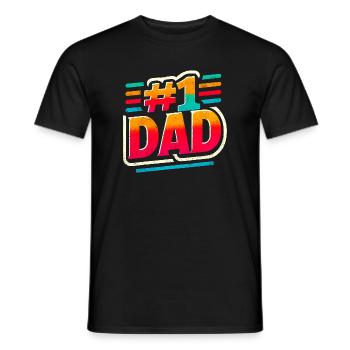 Nummer Eins Papa Regenbogengrafik, Väter - Männer T-Shirt - Schwarz - Vorne - AI Model Male 178 light (178cm)