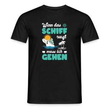 Lustige Kreuzfahrt Sprüche Outfits Urlaub - Männer T-Shirt - Schwarz - Vorne - AI Model Male 178 light (178cm)