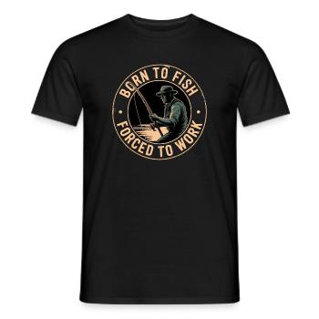 Born to Fish Motif Rétro Angler - T-shirt homme - noir - Devant - AI Model Male 178 light (178cm)