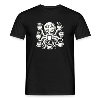 I need all eight cups - Men's T-Shirt - black - Front - AI Model Male 178 light (178cm)