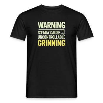 Funny Dentist Dental Assistant Grin Design  - Men's T-Shirt - black - Front - AI Model Male 178 light (178cm)
