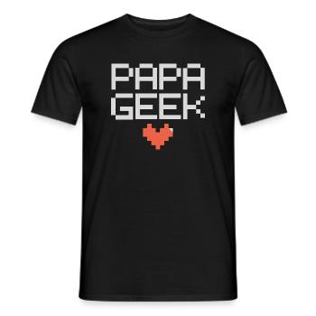 Geek Papa glücklicher Vater Vater Sohn super Vater - Männer T-Shirt - Schwarz - Vorne - AI Model Male 178 light (178cm)