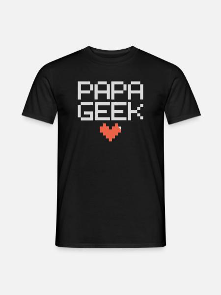 Papa geek papa heureux prère fils super papa - T-shirt homme - noir