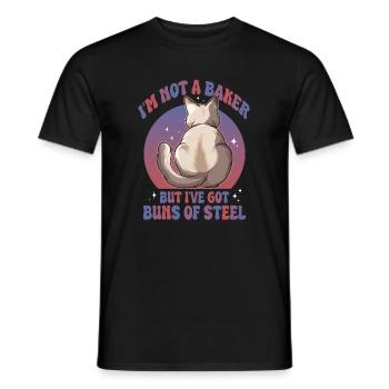 Brötchen aus Stahl Katze - Männer T-Shirt - Schwarz - Vorne - AI Model Male 178 light (178cm)
