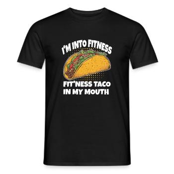 Taco-Fitness in meinem Mund - Männer T-Shirt - Schwarz - Vorne - AI Model Male 178 light (178cm)