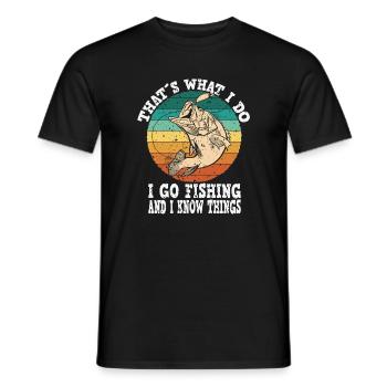 Retro Fish Meme Motif - Men's T-Shirt - black - Front - AI Model Male 178 light (178cm)