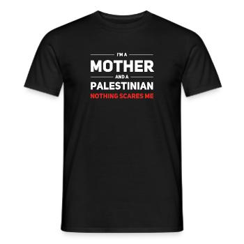 Mère et Palestinien - Rien ne me fait peur - T-shirt homme - noir - Devant - AI Model Male 178 light (178cm)