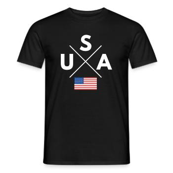 Logo de la croix des États-Unis - T-shirt homme - noir - Devant - AI Model Male 178 light (178cm)