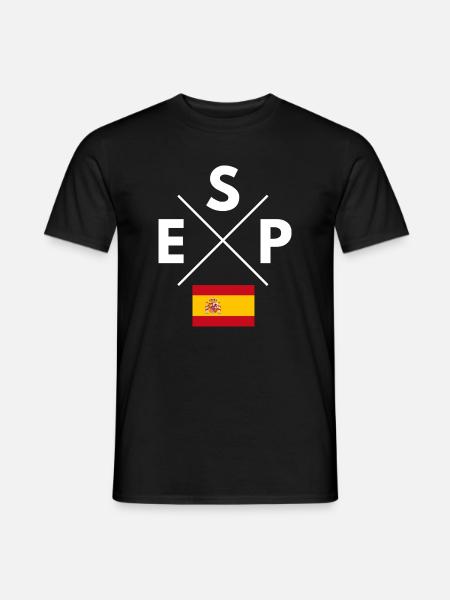 Spain Flag Cross - Men's T-Shirt - black