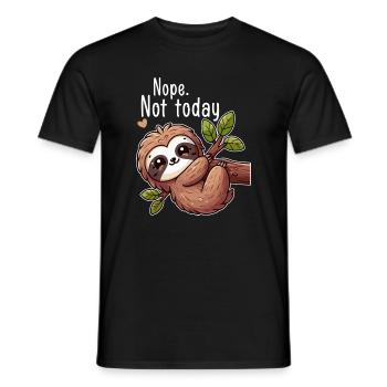 Sloth Lazy Day Nope Not Today - T-shirt homme - noir - Devant - AI Model Male 178 light (178cm)