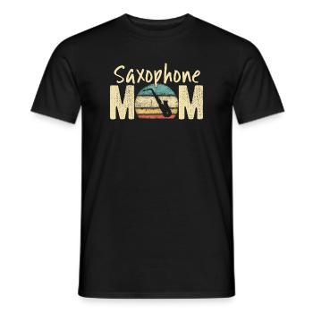 Saxophone Mom Retro Vintage Marching Band Design - Men's T-Shirt - black - Front - AI Model Male 178 light (178cm)