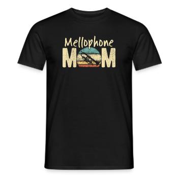 Mellophone Mom Retro Vintage Marching Band Design - Men's T-Shirt - black - Front - AI Model Male 178 light (178cm)