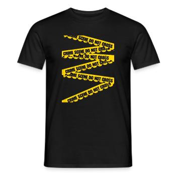 T-shirt à ruban de barrière de scène de crime - T-shirt homme - noir - Devant - AI Model Male 178 light (178cm)