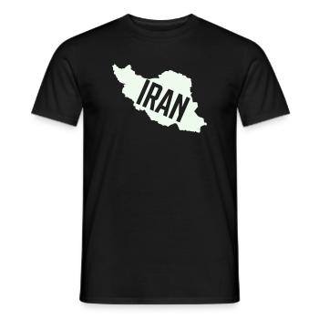 Iran Map Bold Typography - Men's T-Shirt - black - Front - AI Model Male 178 light (178cm)