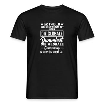 La stupidité mondiale l’emporte sur le réchauffement - T-shirt homme - noir - Devant - AI Model Male 178 light (178cm)