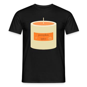 Bougie Citrouille Épices - T-shirt homme - noir - Devant - AI Model Male 178 light (178cm)
