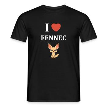 J'aime Fennec Cartoon - T-shirt homme - noir - Devant - AI Model Male 178 light (178cm)