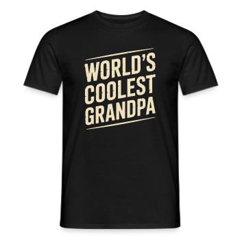 Worlds Coolest Grandpa Opa Spruch Vintage - Männer T-Shirt - Schwarz - Vorne - AI Model Male 178 light (178cm)