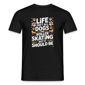 Roller Skating Saying Cats Joke Skating Gift - Men's T-Shirt - black - Front - AI Model Male 178 light (178cm)